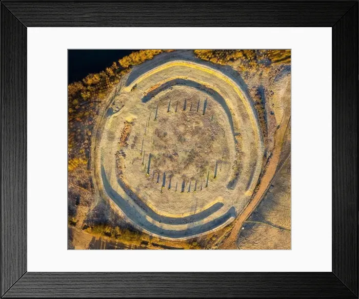 Framed Print : Plan view of Devils Quoits near Stanton Harcourt West Oxfordshire Framed Print : Plan view of Devils Quoits near Stanton Harcourt West Oxfordshire