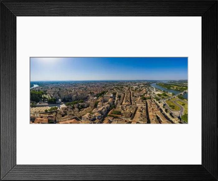 Framed Print : Panorama photo of aerial townscape scenery of Avignon city, France Framed Print : Panorama photo of aerial townscape scenery of Avignon city, France