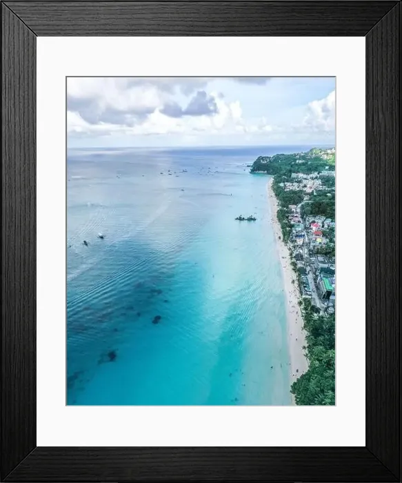 Framed Print : Aerial view of Boracay beach in Philippines Framed Print : Aerial view of Boracay beach in Philippines