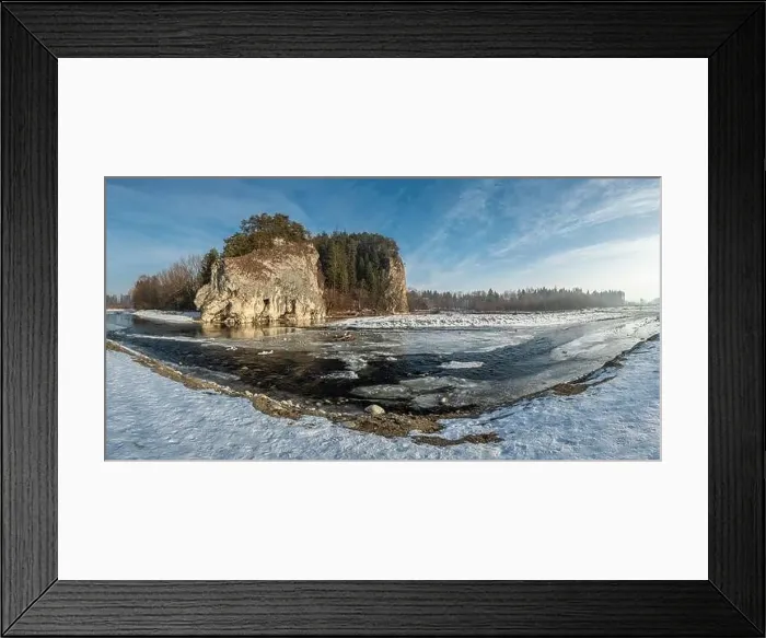 Framed Print : Melting river and forest in Tatra mountain in winter Framed Print : Melting river and forest in Tatra mountain in winter