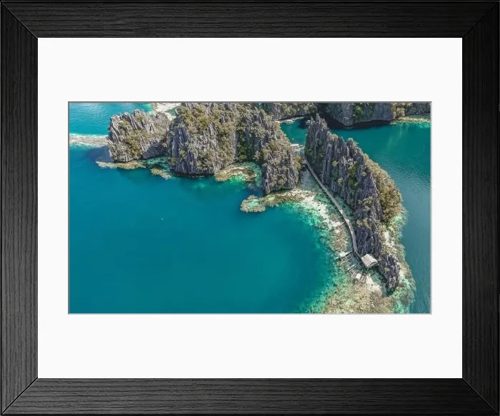 Framed Print : Aerial view of the Twin Lagoon in coron island, Palawan, Philippines Framed Print : Aerial view of the Twin Lagoon in coron island, Palawan, Philippines
