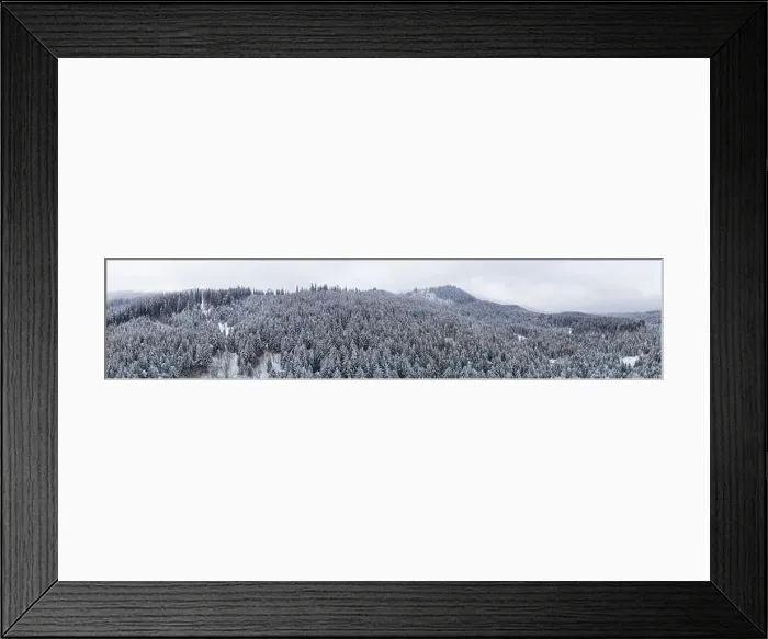 Framed Print : Fabulous snow-covered panorama of spruce trees growing on the mountain slopes in winter in cloudy foggy weather Framed Print : Fabulous snow-covered panorama of spruce trees growing on the mountain slopes in winter in cloudy foggy weather