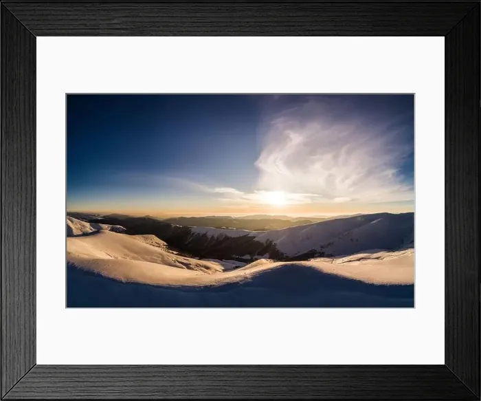 Framed Print : Majestic snowy hills located in the mountains on a sunny winter day with blue sky at a ski resort in Europe Framed Print : Majestic snowy hills located in the mountains on a sunny winter day with blue sky at a ski resort in Europe