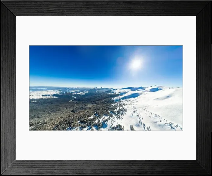 Framed Print : Stunning aerial view of the mountain ranges on a winter sunny frosty day Framed Print : Stunning aerial view of the mountain ranges on a winter sunny frosty day