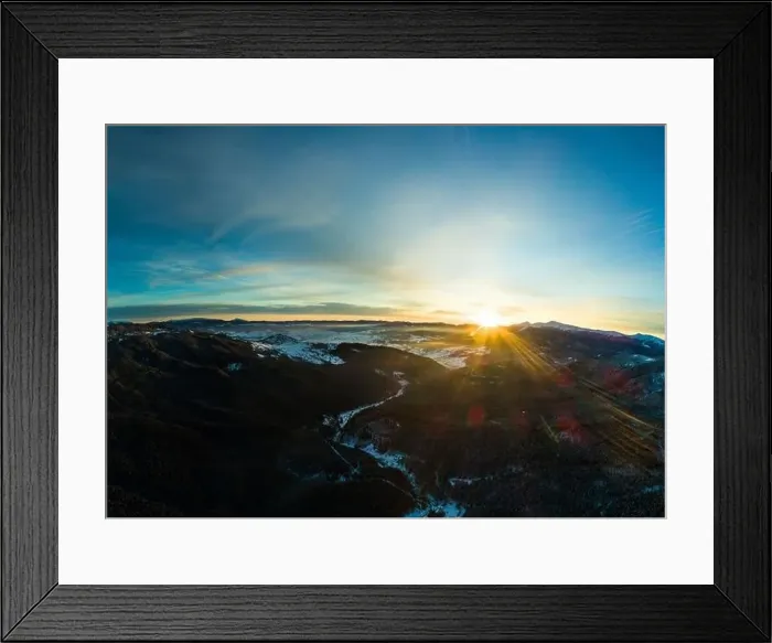 Framed Print : Aerial view amazing view of the mountains and slopes covered with dense thickets of fir trees Framed Print : Aerial view amazing view of the mountains and slopes covered with dense thickets of fir trees