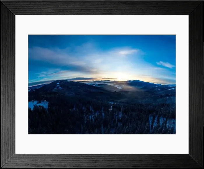 Framed Print : Stunning winter panorama with trees and hills covered with snow on a sunny frosty day Framed Print : Stunning winter panorama with trees and hills covered with snow on a sunny frosty day