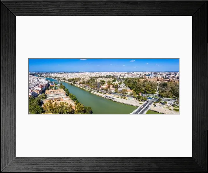 Framed Print : Sevilla city. Beautiful Aerial Panorama Shot. Centre and its landmarks, , Spain, Seville Framed Print : Sevilla city. Beautiful Aerial Panorama Shot. Centre and its landmarks, , Spain, Seville