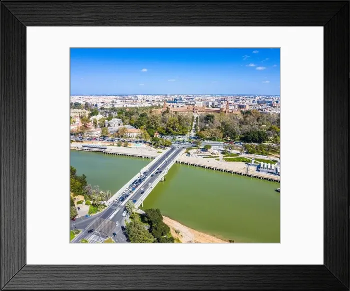Framed Print : Sevilla city. Beautiful Aerial Panorama Shot. Centre and its landmarks, , Spain, Seville Framed Print : Sevilla city. Beautiful Aerial Panorama Shot. Centre and its landmarks, , Spain, Seville
