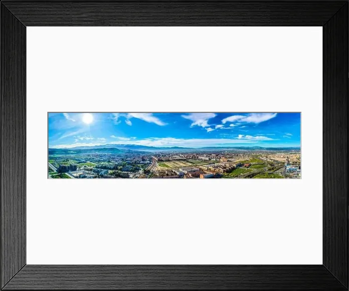 Framed Print : Granada city-Alhambra. Panoramic aerial drone view. Spain Andalusia Framed Print : Granada city-Alhambra. Panoramic aerial drone view. Spain Andalusia