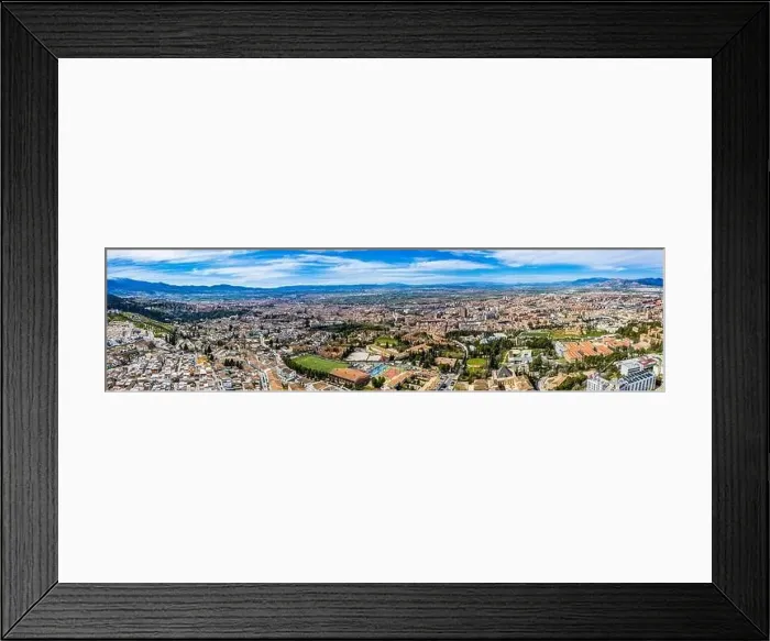 Framed Print : Granada city-Alhambra. Panoramic aerial drone view. Spain Andalusia Framed Print : Granada city-Alhambra. Panoramic aerial drone view. Spain Andalusia