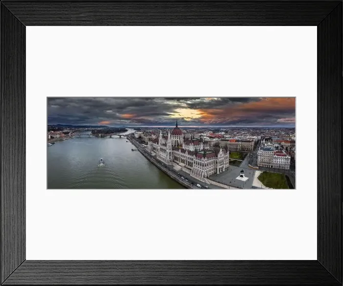 Framed Print : Budapest, Hungary - Aerial panoramic drone view of the beautiful Hungarian Parliament building with Margaret Birdge Framed Print : Budapest, Hungary - Aerial panoramic drone view of the beautiful Hungarian Parliament building with Margaret Birdge