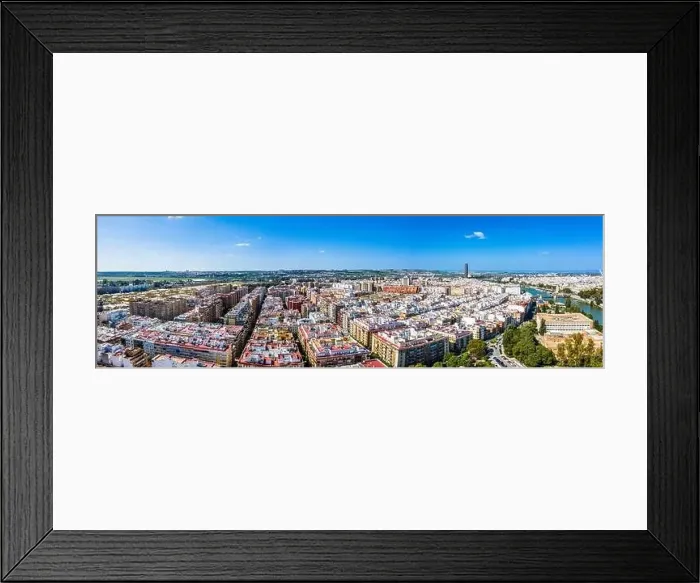 Framed Print : Sevilla city. Beautiful Aerial Panorama Shot. Centre and its landmarks, , Spain, Seville Framed Print : Sevilla city. Beautiful Aerial Panorama Shot. Centre and its landmarks, , Spain, Seville