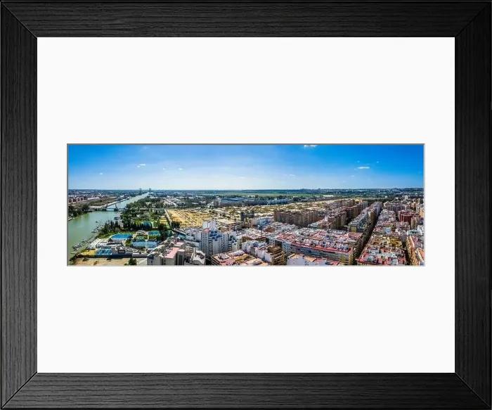 Framed Print : Sevilla city. Beautiful Aerial Panorama Shot. Centre and its landmarks, , Spain, Seville Framed Print : Sevilla city. Beautiful Aerial Panorama Shot. Centre and its landmarks, , Spain, Seville