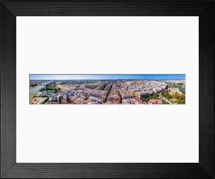 Framed Print : Sevilla city. Beautiful Aerial Panorama Shot. Centre and its landmarks, , Spain, Seville Framed Print : Sevilla city. Beautiful Aerial Panorama Shot. Centre and its landmarks, , Spain, Seville