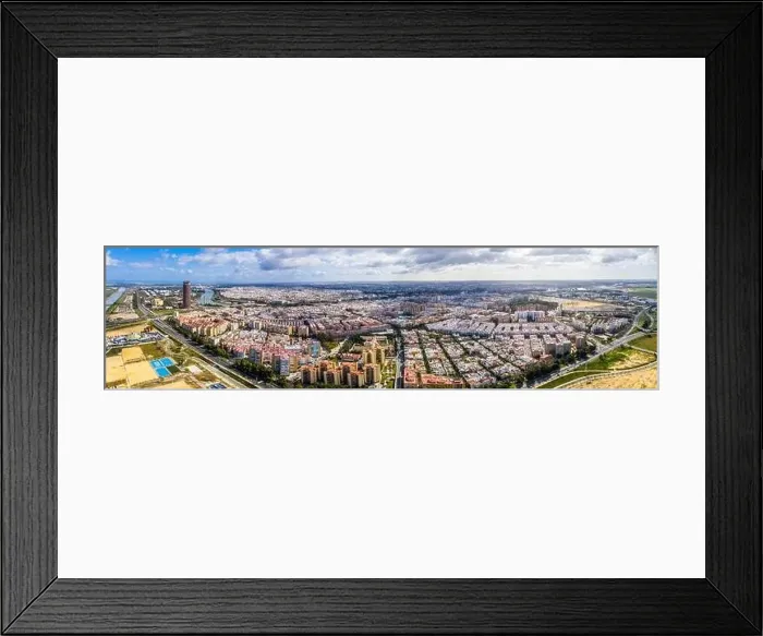 Framed Print : Sevilla city. Beautiful Aerial Panorama Shot. Centre and its landmarks, , Spain, Seville Framed Print : Sevilla city. Beautiful Aerial Panorama Shot. Centre and its landmarks, , Spain, Seville