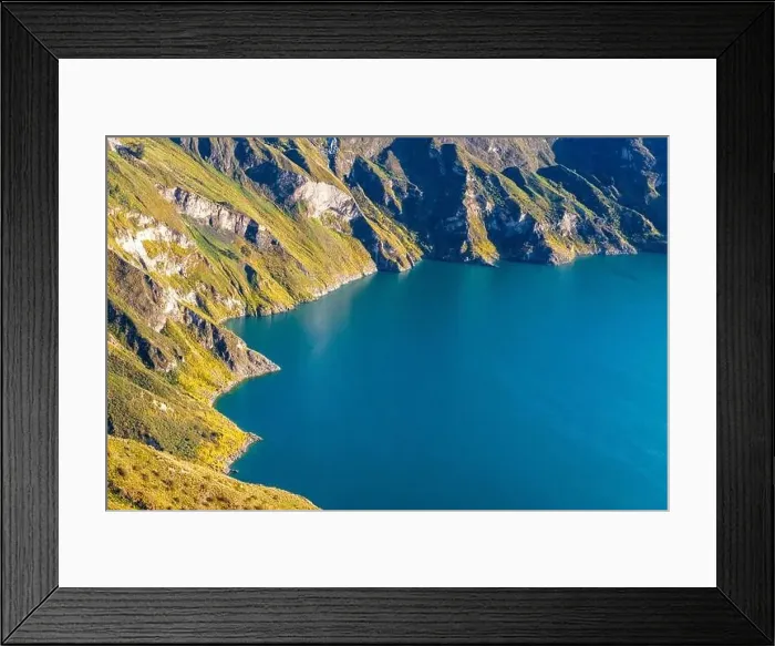 Framed Print : The turquoise crater lagoon of Quilotoa Framed Print : The turquoise crater lagoon of Quilotoa