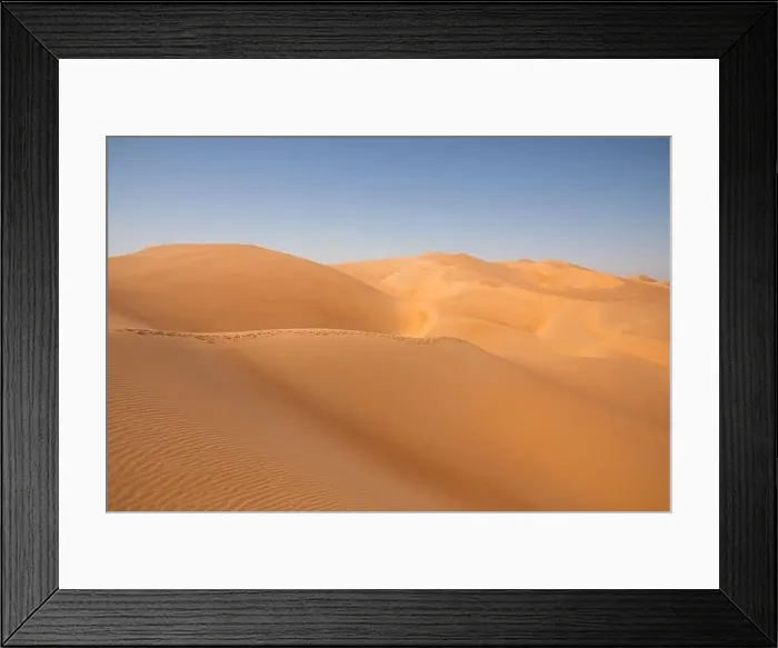 Framed Print : Abstract landscape with desert dunes on a sunny day. Liwa desert, Abu Dhabi, United Arab Emirates Framed Print : Abstract landscape with desert dunes on a sunny day. Liwa desert, Abu Dhabi, United Arab Emirates
