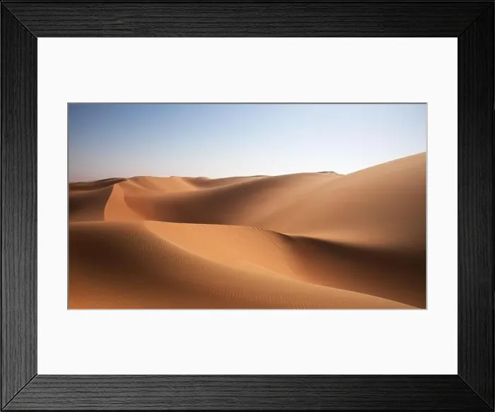 Framed Print : Abstract landscape with desert dunes on a sunny day. Liwa desert, Abu Dhabi, United Arab Emirates Framed Print : Abstract landscape with desert dunes on a sunny day. Liwa desert, Abu Dhabi, United Arab Emirates