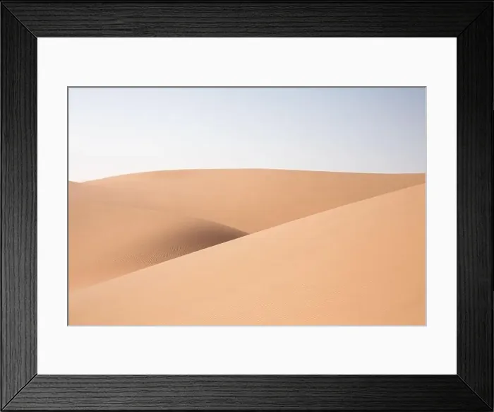 Framed Print : Abstract landscape with desert dunes on a sunny day. Liwa desert, Abu Dhabi, United Arab Emirates Framed Print : Abstract landscape with desert dunes on a sunny day. Liwa desert, Abu Dhabi, United Arab Emirates