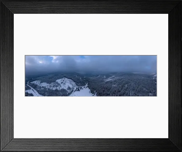 Framed Print : Amazing aerial view of a winter Landscape by the drone Framed Print : Amazing aerial view of a winter Landscape by the drone