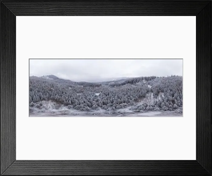 Framed Print : Stunning ski panorama of white snowy cliffs with trees covered in dense fog on a cold winter morning Framed Print : Stunning ski panorama of white snowy cliffs with trees covered in dense fog on a cold winter morning