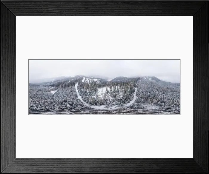 Framed Print : Stunning ski panorama of white snowy cliffs with trees covered in dense fog on a cold winter morning Framed Print : Stunning ski panorama of white snowy cliffs with trees covered in dense fog on a cold winter morning
