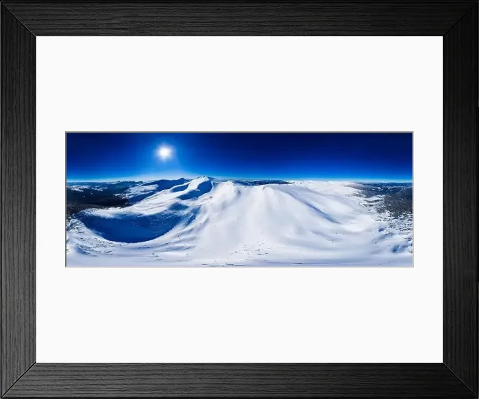 Framed Print : Magical panorama of a beautiful hill in the mountains covered by snow on the ski slope on a sunny day with a clear blue Framed Print : Magical panorama of a beautiful hill in the mountains covered by snow on the ski slope on a sunny day with a clear blue