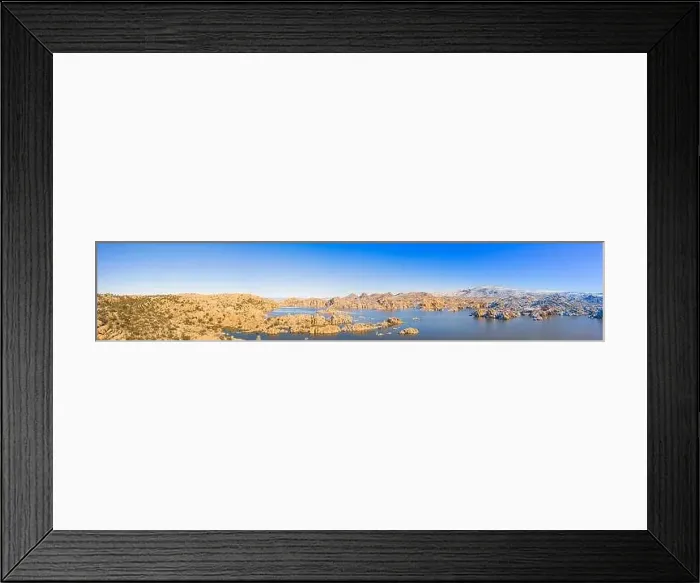 Framed Print : A panoramic winter image of Watson Lake in Prescott Arizona with the Granite Dells taken by a drone Framed Print : A panoramic winter image of Watson Lake in Prescott Arizona with the Granite Dells taken by a drone