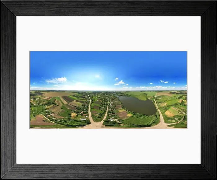 Framed Print : Beautiful bright landscape photography with drone on a spring day Framed Print : Beautiful bright landscape photography with drone on a spring day