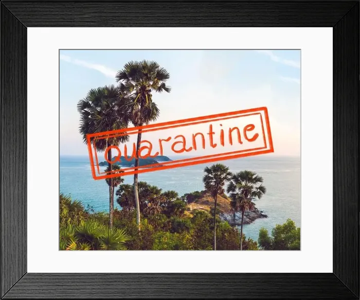 Framed Print : Quarantine due to coronavirus epidemic covid19 Phomthep or Promthep cave icon of Phuket Framed Print : Quarantine due to coronavirus epidemic covid19 Phomthep or Promthep cave icon of Phuket