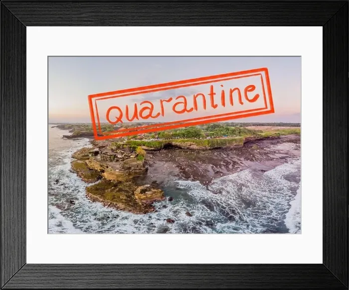 Framed Print : Quarantine due to coronavirus epidemic covid19 Tanah Lot - Temple in the Ocean Framed Print : Quarantine due to coronavirus epidemic covid19 Tanah Lot - Temple in the Ocean