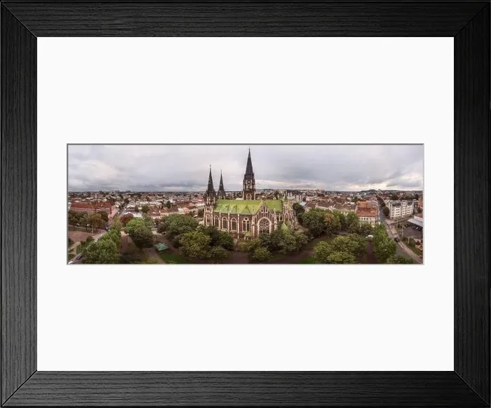Framed Print : Beautiful 180 degrees panoramic landscape of Lviv city with old Neo-Gothic style church of Sts Framed Print : Beautiful 180 degrees panoramic landscape of Lviv city with old Neo-Gothic style church of Sts