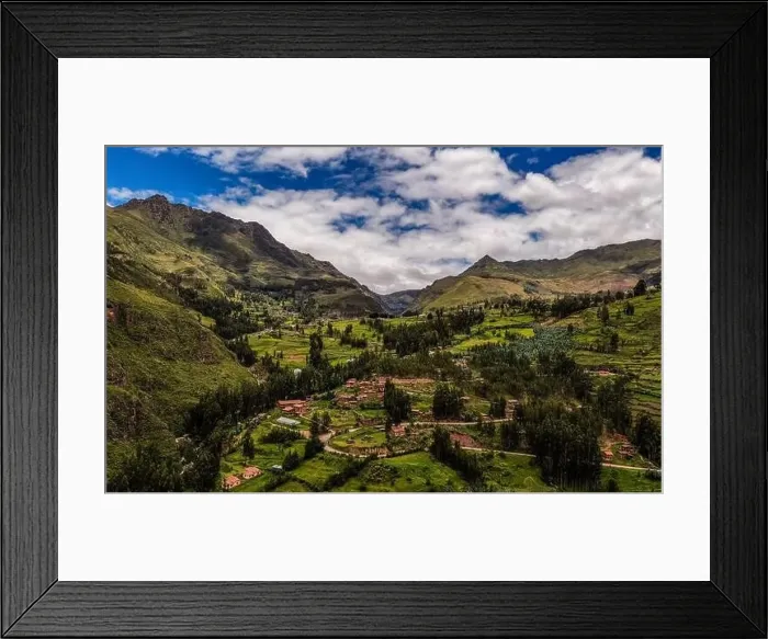 Framed Print : Sacred Valley, Cusco, Peru - drone view Framed Print : Sacred Valley, Cusco, Peru - drone view