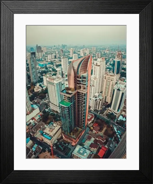 Framed Print : Bangkok Aerial view, above Sukhumvit and Thonglor district in Thailand Framed Print : Bangkok Aerial view, above Sukhumvit and Thonglor district in Thailand