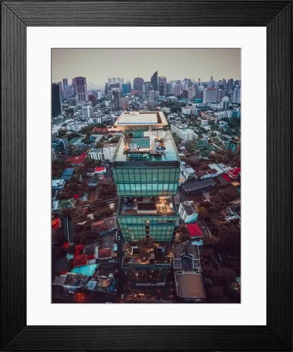 Framed Print : Bangkok Aerial view, above Sukhumvit and Thonglor district in Thailand Framed Print : Bangkok Aerial view, above Sukhumvit and Thonglor district in Thailand