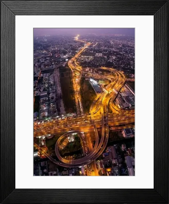 Framed Print : Bangkok Aerial view, above Ekkamai district in Thailand Framed Print : Bangkok Aerial view, above Ekkamai district in Thailand