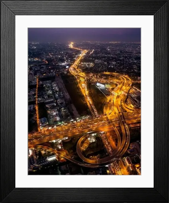 Framed Print : Bangkok Aerial view, above Ekkamai district in Thailand Framed Print : Bangkok Aerial view, above Ekkamai district in Thailand