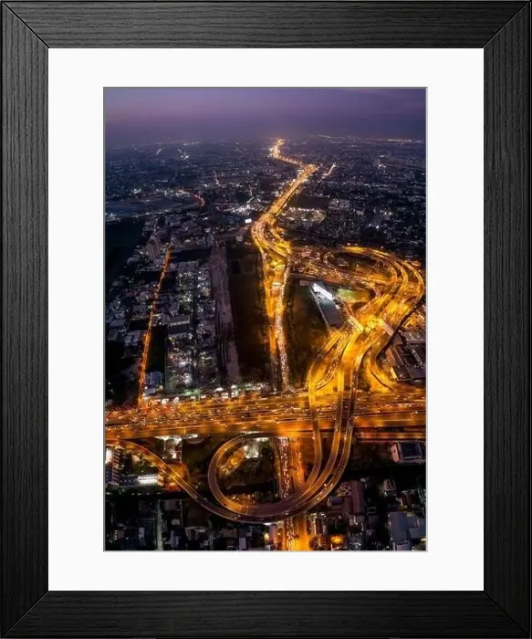 Framed Print : Bangkok Aerial view, above Ekkamai district in Thailand Framed Print : Bangkok Aerial view, above Ekkamai district in Thailand
