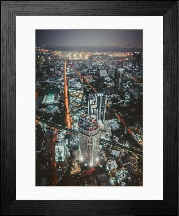 Framed Print : Bangkok Aerial view, above Sukhumvit and Thonglor district in Thailand