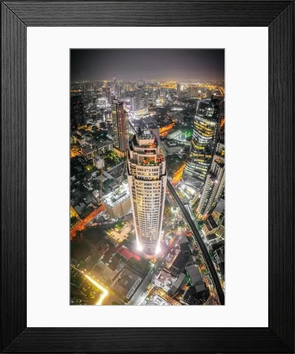 Framed Print : Bangkok Aerial view, above Sukhumvit and Thonglor district in Thailand Framed Print : Bangkok Aerial view, above Sukhumvit and Thonglor district in Thailand
