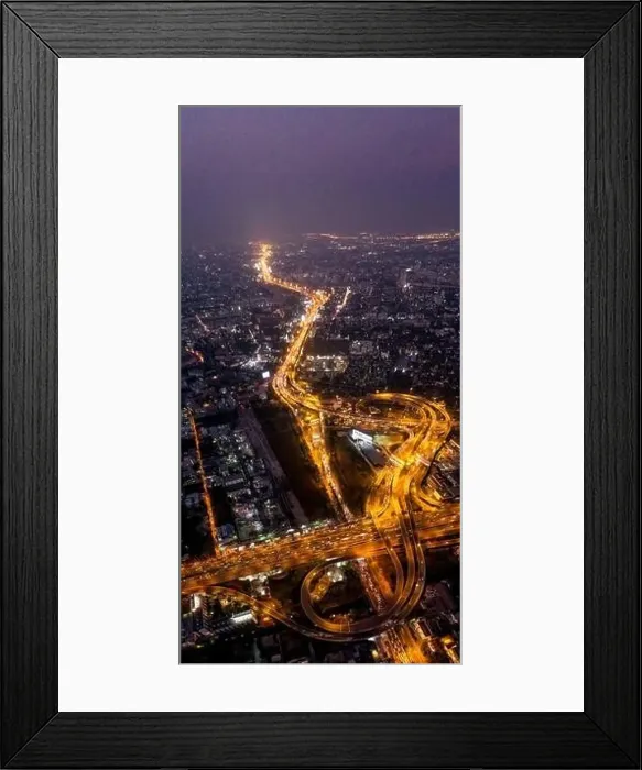 Framed Print : Bangkok Aerial view, above Ekkamai district in Thailand Framed Print : Bangkok Aerial view, above Ekkamai district in Thailand