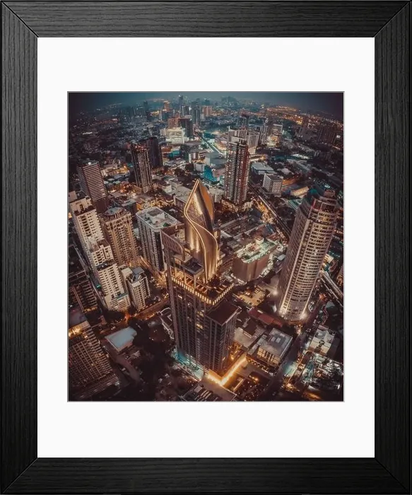 Framed Print : Bangkok Aerial view, above Sukhumvit and Thonglor district in Thailand Framed Print : Bangkok Aerial view, above Sukhumvit and Thonglor district in Thailand
