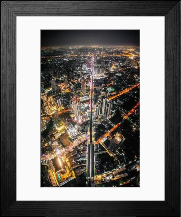 Framed Print : Bangkok Aerial view, above Sukhumvit and Thonglor district in Thailand Framed Print : Bangkok Aerial view, above Sukhumvit and Thonglor district in Thailand