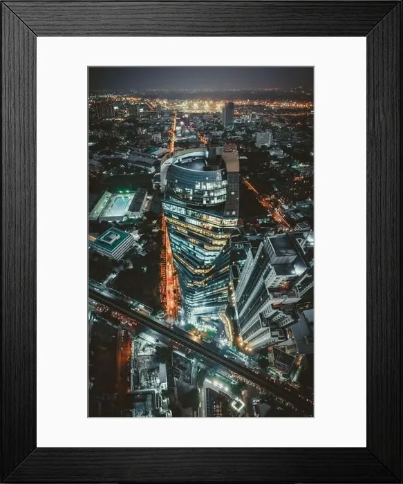 Framed Print : Bangkok Aerial view, above Sukhumvit and Thonglor district in Thailand Framed Print : Bangkok Aerial view, above Sukhumvit and Thonglor district in Thailand