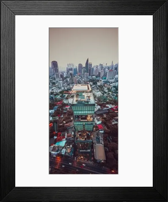 Framed Print : Bangkok Aerial view, above Sukhumvit and Thonglor district in Thailand Framed Print : Bangkok Aerial view, above Sukhumvit and Thonglor district in Thailand