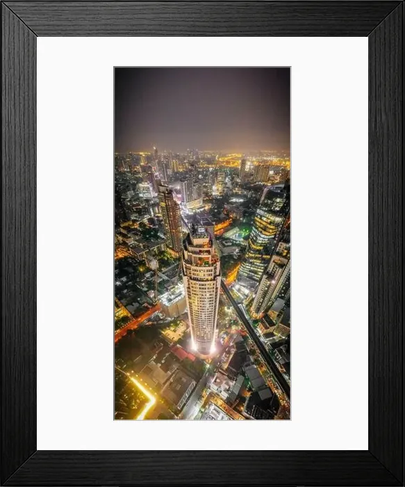 Framed Print : Bangkok Aerial view, above Sukhumvit and Thonglor district in Thailand Framed Print : Bangkok Aerial view, above Sukhumvit and Thonglor district in Thailand