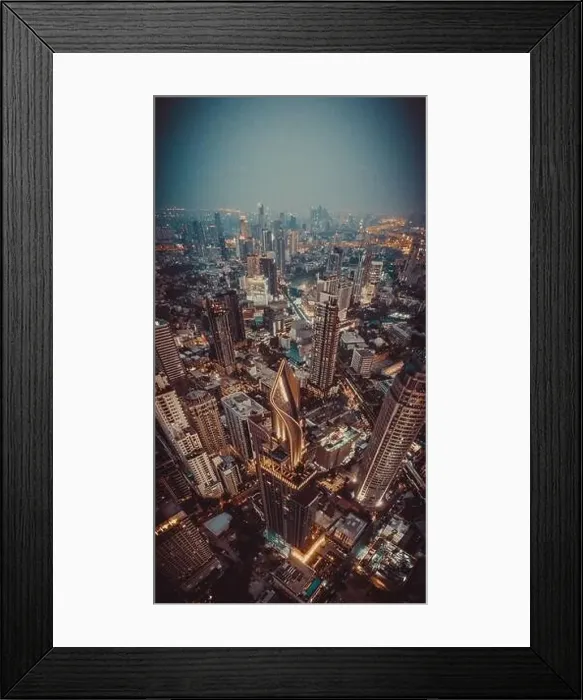 Framed Print : Bangkok Aerial view, above Sukhumvit and Thonglor district in Thailand Framed Print : Bangkok Aerial view, above Sukhumvit and Thonglor district in Thailand