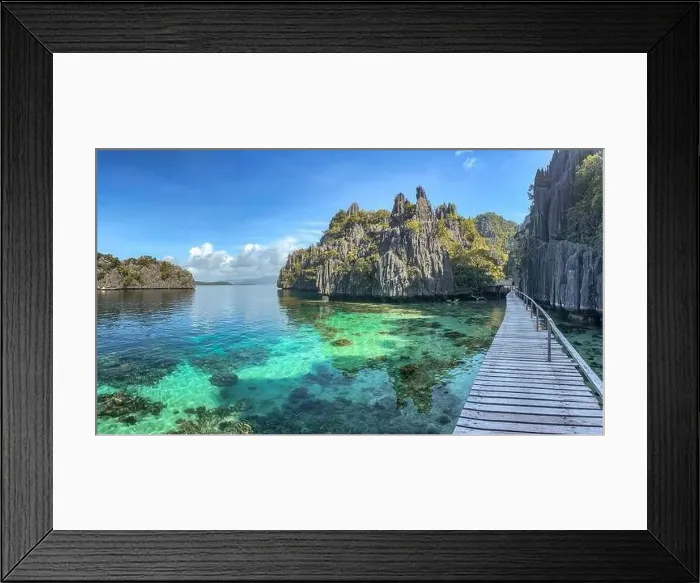 Framed Print : Aerial view of the Twin Lagoon in coron island, Palawan, Philippines Framed Print : Aerial view of the Twin Lagoon in coron island, Palawan, Philippines