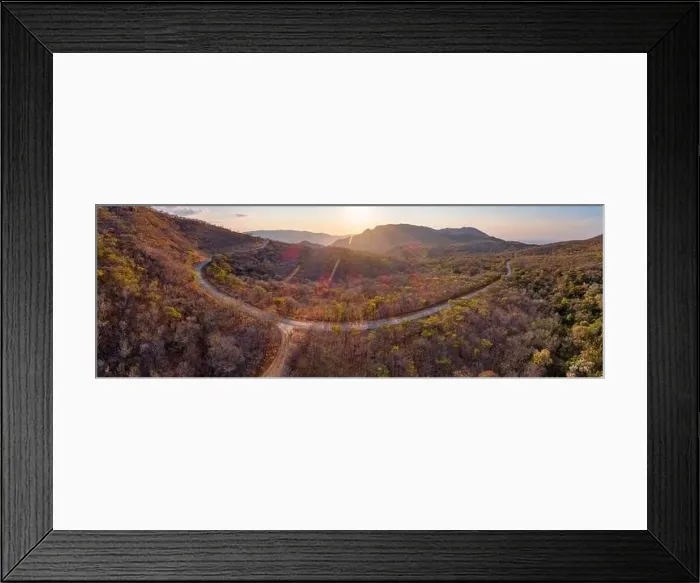 Framed Print : An aerial view of a road in the bush in Zimbabwe Framed Print : An aerial view of a road in the bush in Zimbabwe
