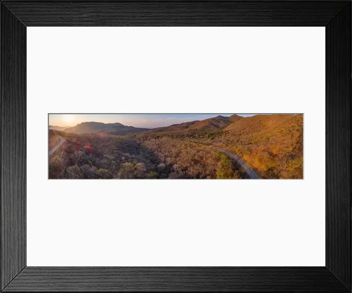 Framed Print : An aerial view of a road in the bush in Zimbabwe Framed Print : An aerial view of a road in the bush in Zimbabwe